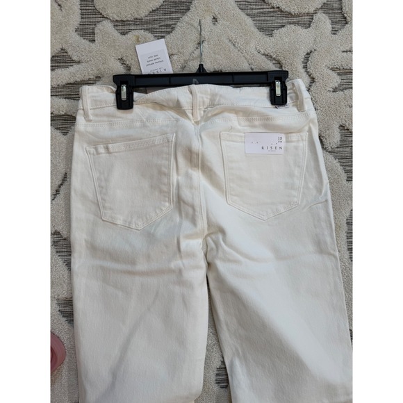 Risen Jeans Denim - Risen Los Angeles White Flare Jeans High Rise Wide Leg RDP5327 Size 13/31 NWT